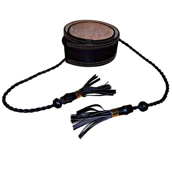 Authentic Gucci 11 SS Runway Frida Giannini Studded Bamboo Rope Tied Wrap Belt - Picture 1 of 11
